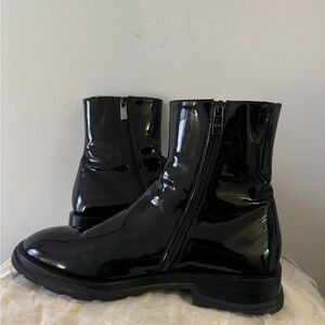 Alexander Wang Patent Leather Zip Ankle Boots